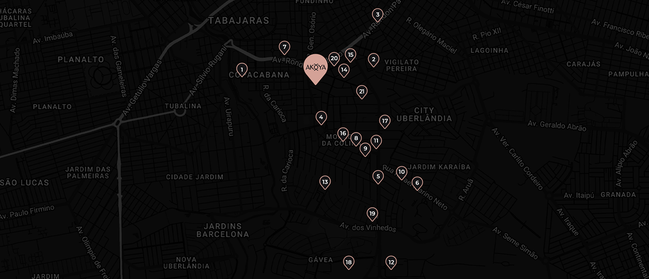 Mapa da região do Akoya Colina