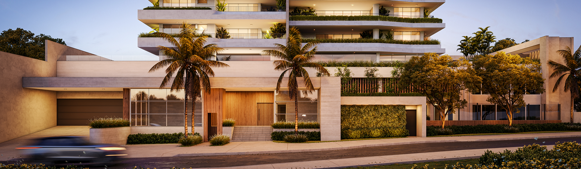 Fachada completa do Akoya Colina